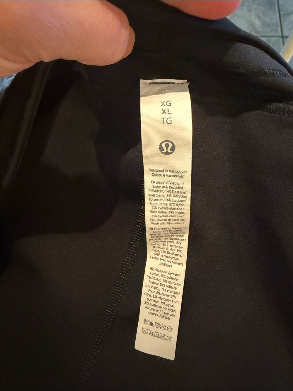 Lululemon Black Tennis Skirt High Rise Stitched Logo XL - Picture 9 of 9